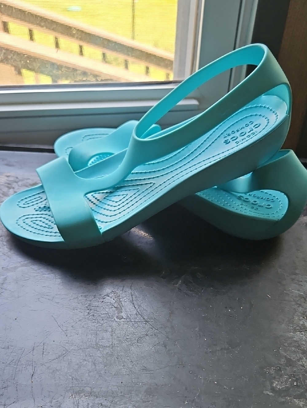 CROCS Women's Teal Slingback Sandals